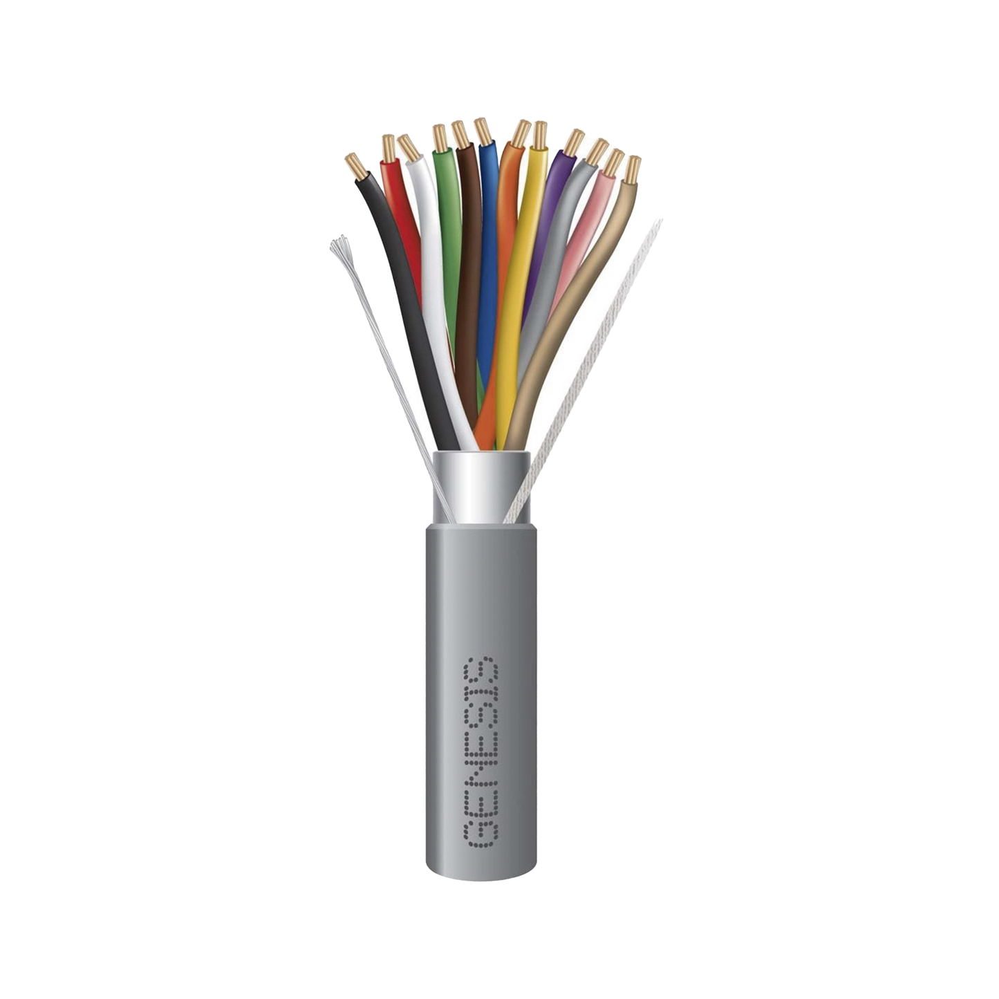 Bobina de 305 Metros / Cable de Cobre / 12 x 22 AWG / Tipo CMR CL3R FPLR /Para Interior / Color Gris / Para Aplicaciones de Alarmas de Intrusión y Automatización