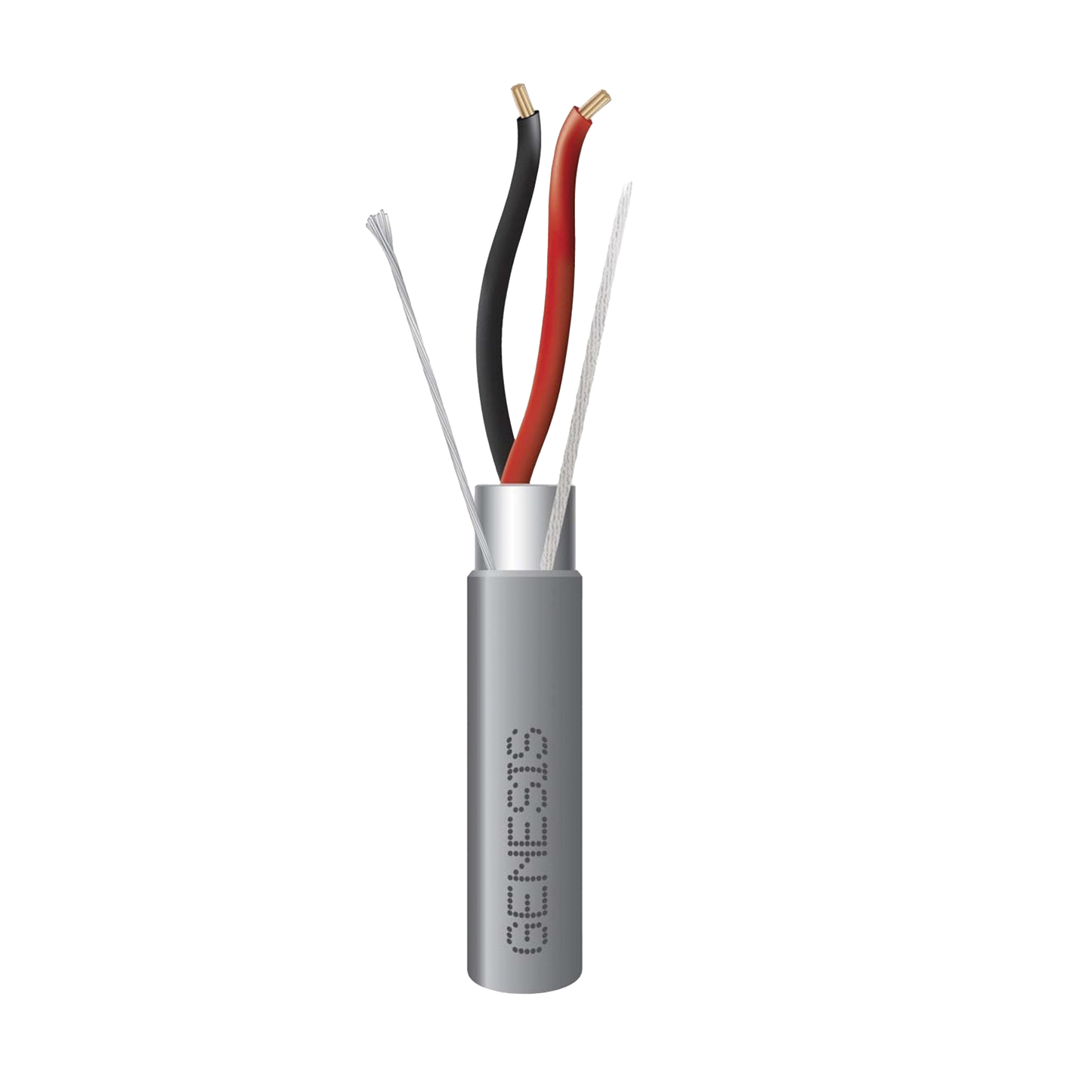 Bobina de 305 Metros de Cable / 2 x 16 AWG / Blindado / Tipo CMR-CL3R-FPLR-FT4 / Color Gris / Aplicaciones de alarmas de intrusión/Control de Acceso/ Automatización / Interfonos y Tv Porteros.