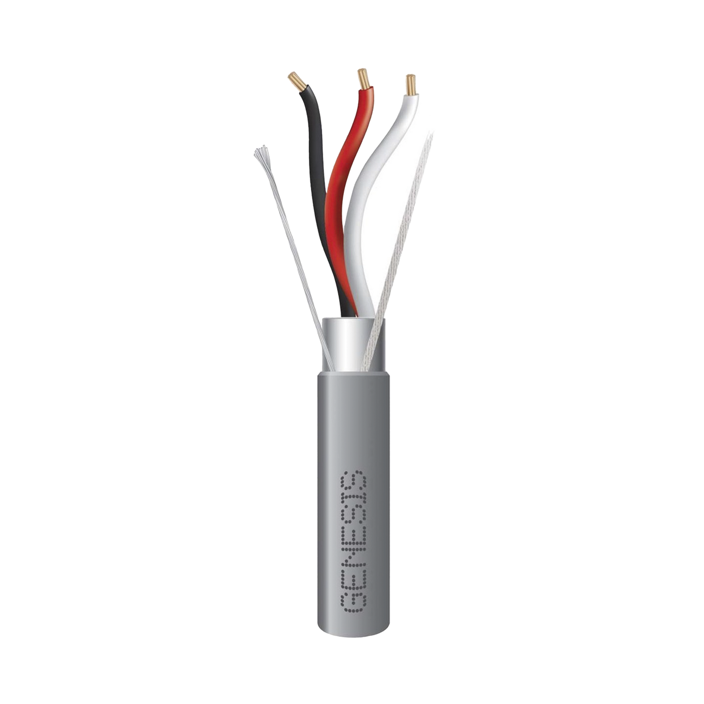 Bobina de 305 Metros de Cable / 3 x 16 AWG / Blindado / Tipo CMR-CL3R-FPLR-FT4 / Color Gris / Aplicaciones de alarmas de Intrusión/Control de Acceso/ Automatización / Interfonos y Tv Porteros.