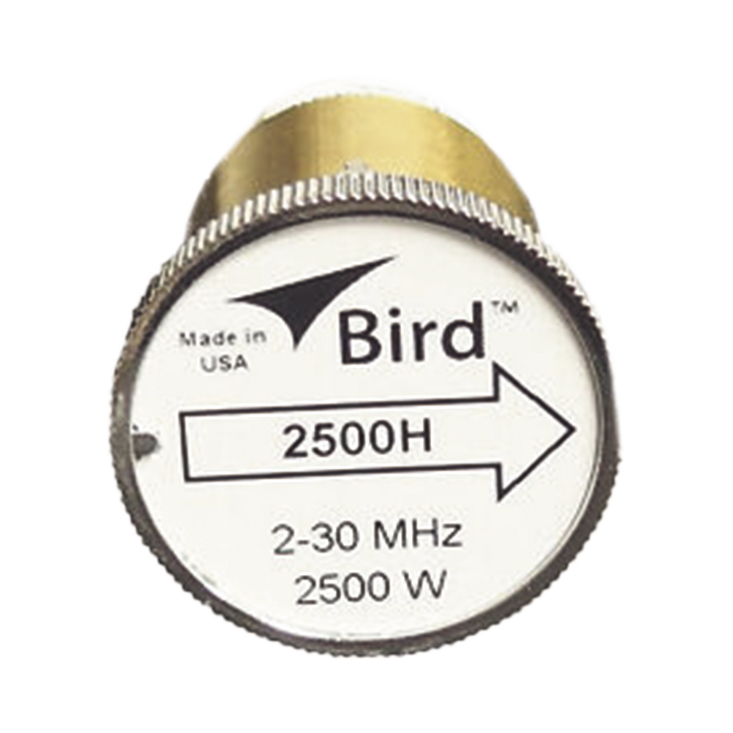 Elemento de 2500 W., en línea 7/8" para Wattmetro BIRD 43 en Rango de Frecuencia de 2 a 30 MHz.