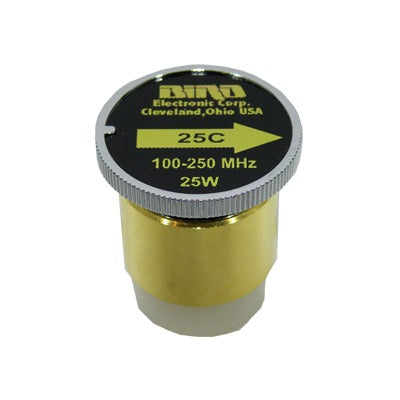 Elemento de 25 Watt en linea 7/8" para Wattmetro BIRD 43 en Rango de Frecuencia de 100 a 250 MHz.