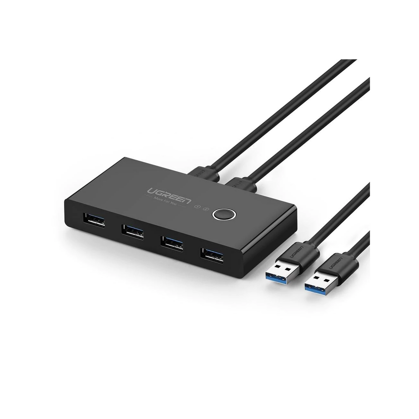 HUB para Compartir 4 Puertos USB 3.0 a 2 PC ?s / Cambio Mediante Botón / Incluye dos cables USB de 1.5 m /  ABS / Permite que 2 Usuarios Compartan 4 Dispositivos Periféricos USB3.0, como una impresora, un escáner, etc.