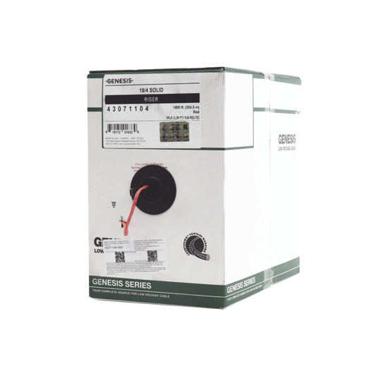 Bobina de 305 Metros de Alambre / 4 x 18 AWG / Tipo FPLR-CL2R / Resistente al Fuego / Color Rojo / Para Sistemas Contra Incendio o Sistemas de Evacuación
