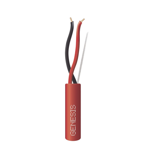 Bobina de 305 Metros de Alambre / 2 x 18 AWG / Tipo FPLP-CL3P, FT6 / Color Rojo / Resistente a la Intemperie para Aplicaciones en Sistemas de Detección de Incendio y Sistemas de Evacuación