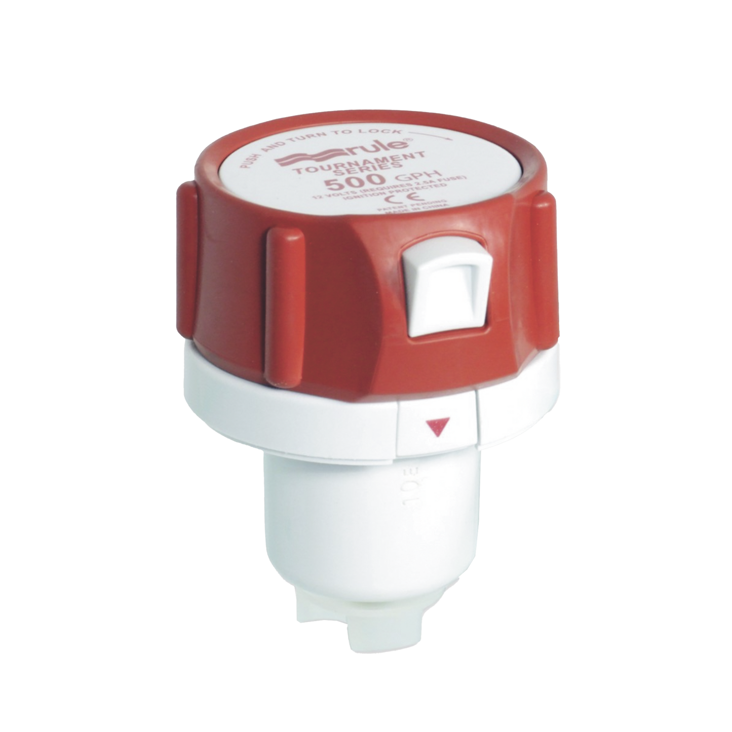 Bomba de reemplazo para serie Tournament de 500 galones por hora, a 12 Volts de corriente directa.