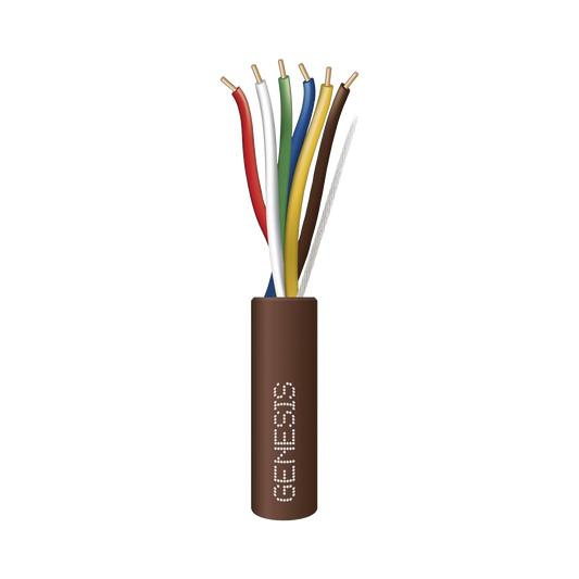 Cable en Bolsa de 76 Metros /  Cable de Cobre / 6 x 20 AWG / Tipo CL2 / Para Interior / Color Café / Para Aplicaciones de Alarmas de Intrusión y Automatización