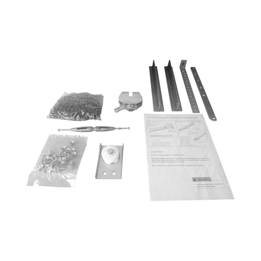 Kit de Riel tipo T / Compatible con motor ACCESSFORCE y FS1000APPRT / Incluye 3 secciones de riel / 2 Coples / 6 mts de cadena .