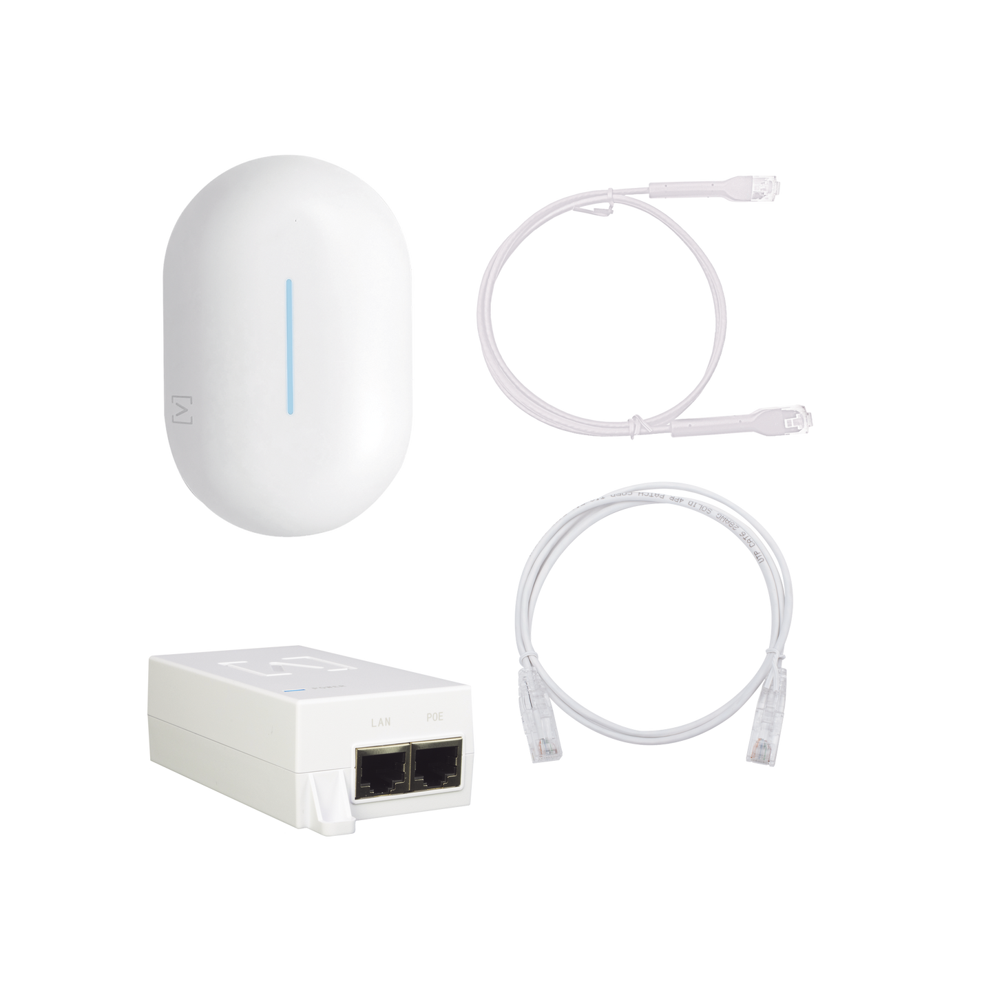 KIT Punto de Acceso Wi-Fi 6 AP6-Pro + 1 inyector POE 802.3at + 1 patchcord de 1 metro + 1 patchcord de 3 metros Ideal para Instalación de Hotspot