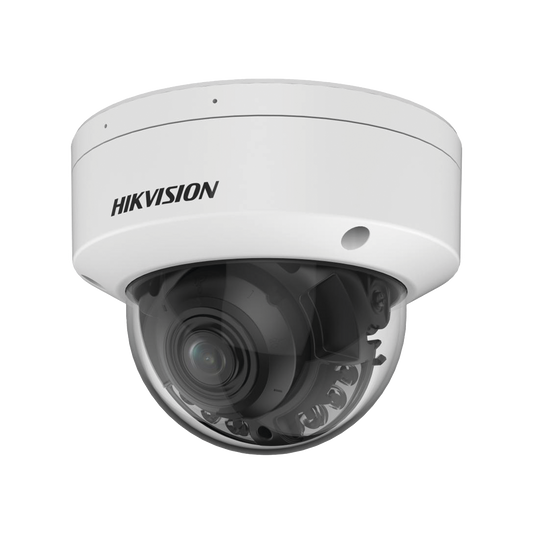 Domo IP 4 Megapixel / Lente Motorizado 2.7 - 13.5 mm / Dual Light (40 mts IR + 60 mts Luz Blanca ) / Exterior IP67  / WDR 130 dB / PoE + / AcuSense / Almacenamiento interno de 256 GB