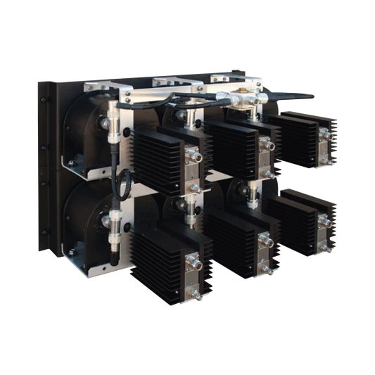 Combinador de Cerámica en Panel para Rack 19", 851-869 MHz, 5 Canales, 150 kHz de Sep. min, Ent. N Hem. / Sal. DIN 7-16 Hem.