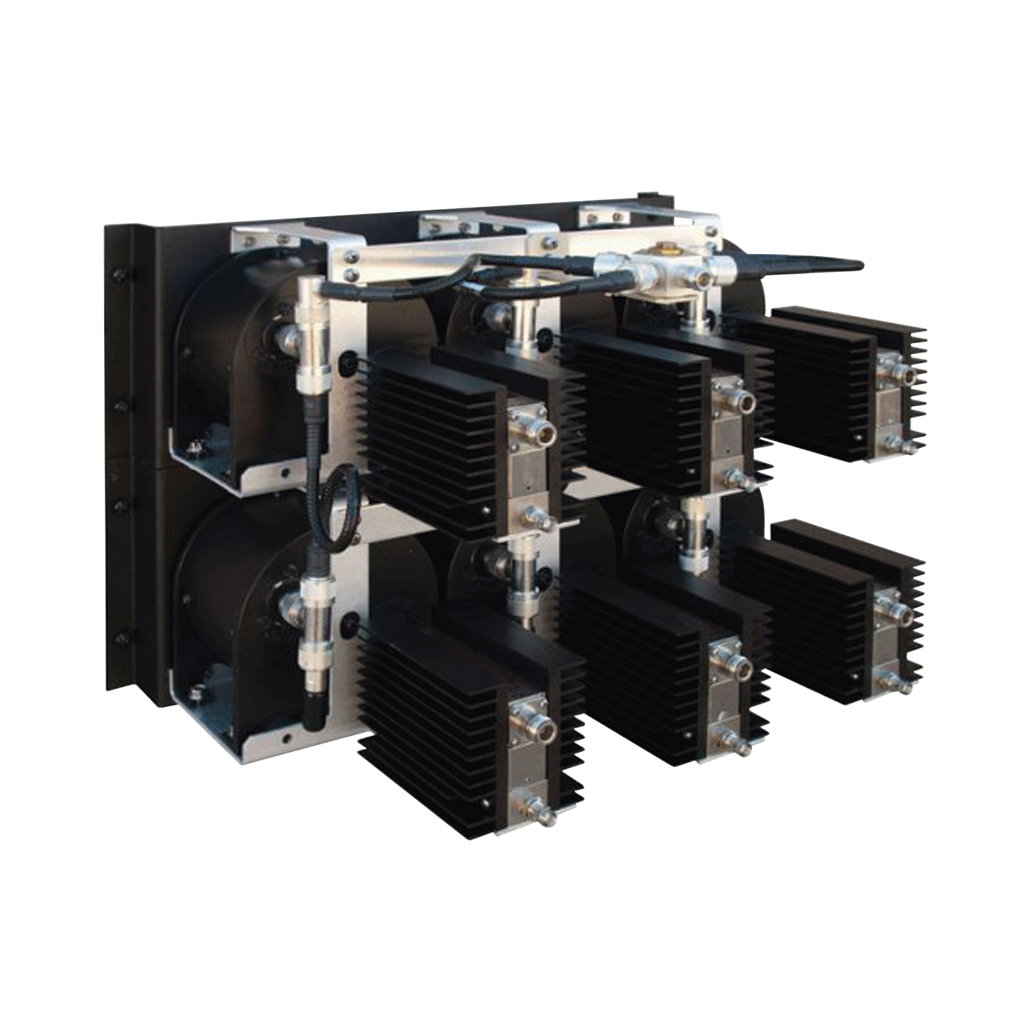 Combinador de Cerámica en Panel para Rack 19", 851-869 MHz, 7 Canales, 150 kHz de Sep. min, 110 Watt, N Hembras / DIN 7-16 Hem..