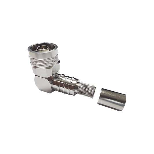 Conector N Macho Angulo Recto, Plegable Hex. con Pin Cautivo para cables Tipo RG8