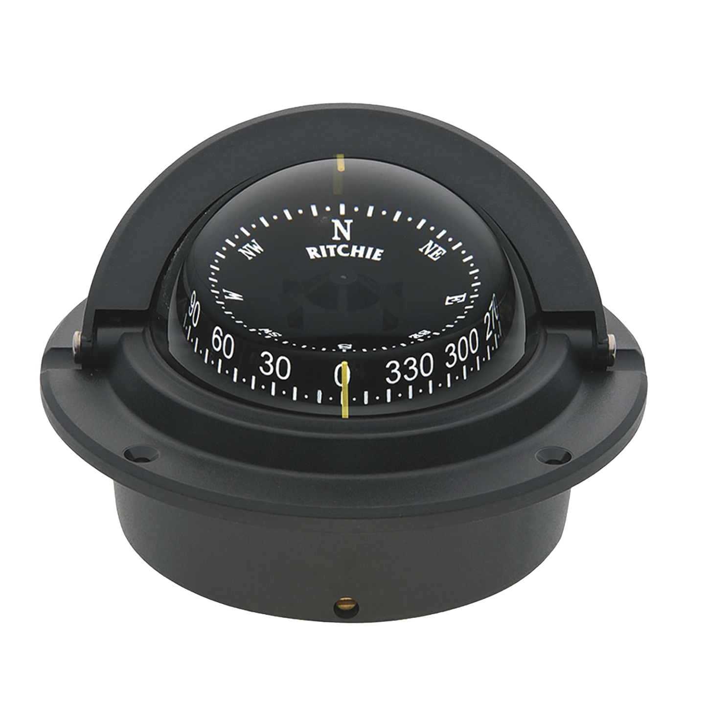 Brújula serie Voyager en color negro, cuenta con iluminación nocturna color verde.