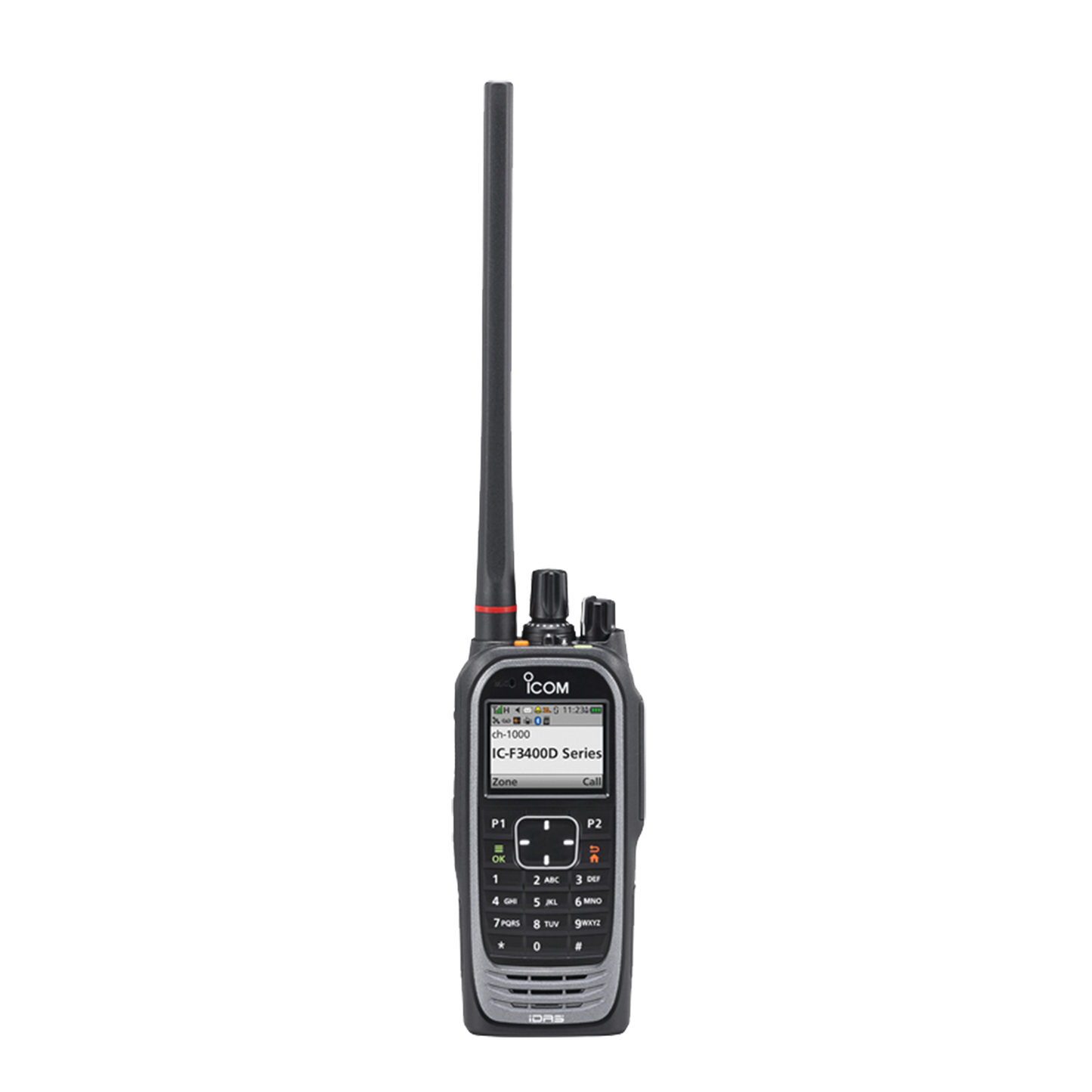 Radio digital NXDN  con pantalla a color en la banda de VHF, rango de frecuencia 136-174MHz, 1024 canales, teclado DTMF, sumergible IP68, encriptación DES, GPS, bluethooth. no incluye cargador ni antena.
