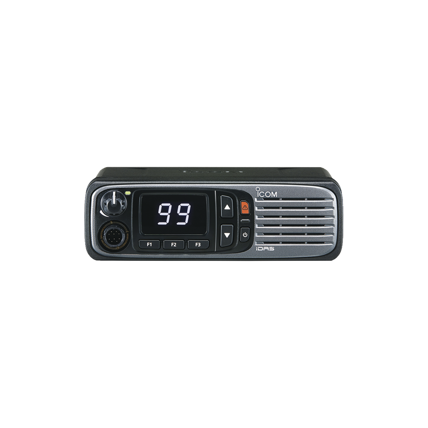 Radio móvil digital con pantalla numérica, en rango de 136-174MHz, de 99 canales seleccionables, GPS, y bluethooth .  Incluye micrófono, cable de corriente y bracket.