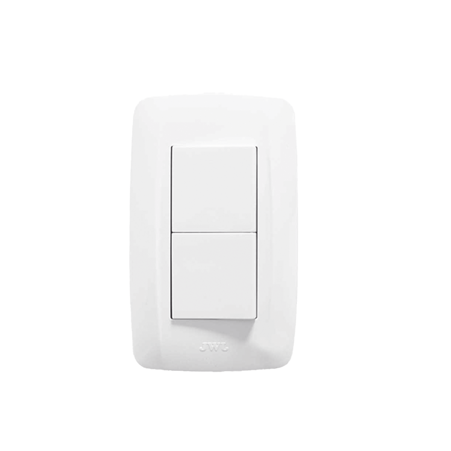 Placa con 2 Interruptores Escalera 10 A/ 127 V CA ~ 60 Hz /  1 1/2 Módulos / Color Blanco.