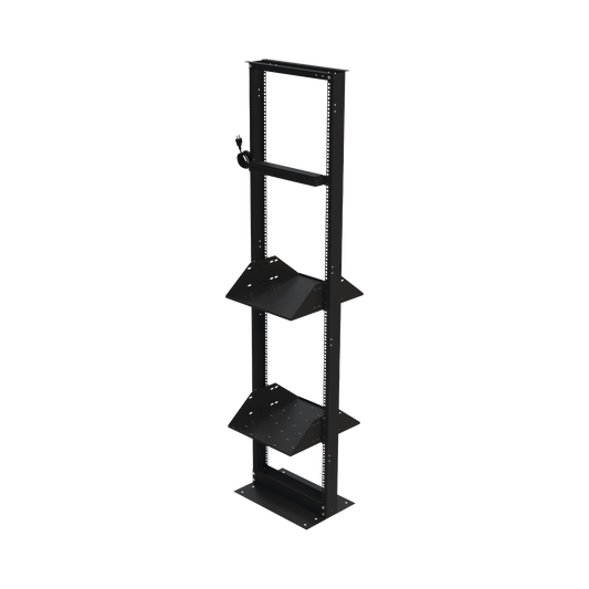 Kit de Rack Estándar 19", 45 UR con 2 Charolas  y PDU (8 tomas). Ideal para UPS y Servidores tipo Torre.