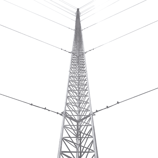 Kit de Torre Arriostrada de Techo de 24 m con Tramo STZ30 Galvanizado Electrolítico (No incluye retenida).