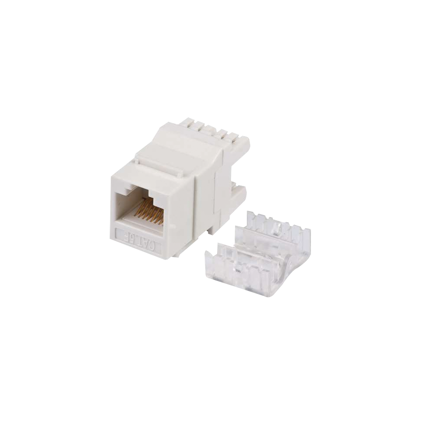 Módulo Jack Keystone Cat5e con terminación en ángulo 180 º  Color Blanco