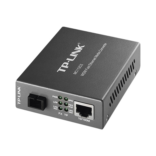 Convertidor Firba Óptica WDM Monomodo / 1 puerto RJ45 10/100 Mbps / 1 puerto SC/UPC 100 Mbps /  Hasta 20 Km / Para su Funcionamiento Requiere el Modelo MC111CS / Plug and Play