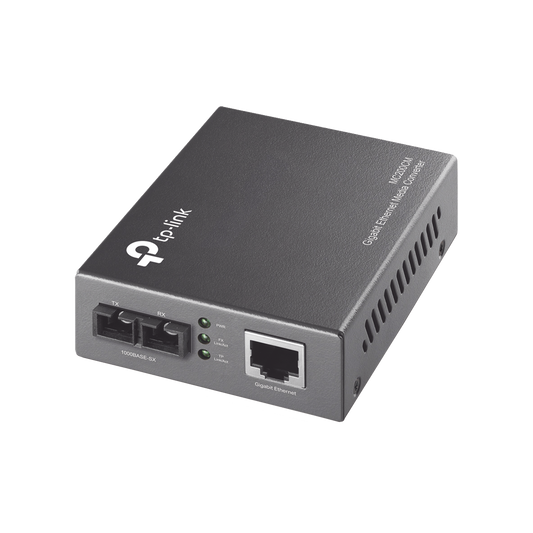 Convertidor Firba Óptica Multimodo /  1 Puerto RJ45 10/100/1000 Mbps / Puerto Fibra Óptica SC 1000 Mbps / Hasta 550 metros / Plug and Play