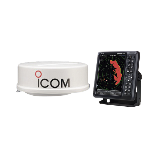 Sistema de radar con antena tipo domo de 4 kW a 36 NM y pantalla a color MR1220E de 12.1"