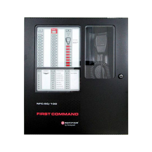 Centro de Comando de Emergencia para Voceo y Evacuación / 50 W a 25 V / para Paneles Direccionables de Detección de Incendio Serie FireWarden de NOTIFIER