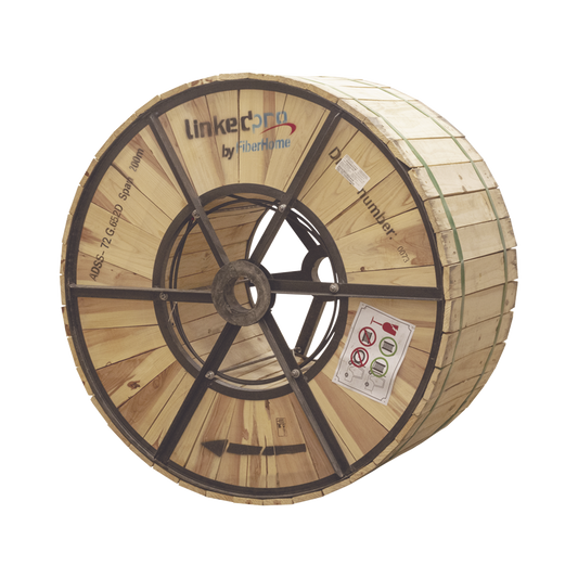 Carrete de 4 km de Fibra Óptica Aérea (ADSS) G.652D, Monomodo de 72 Hilos, Exterior, Span 200, Loose Tube