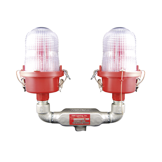 Lámpara de Obstrucción Roja Tipo L-810, Doble LED de baja intensidad, (12 - 24 Vcc).
