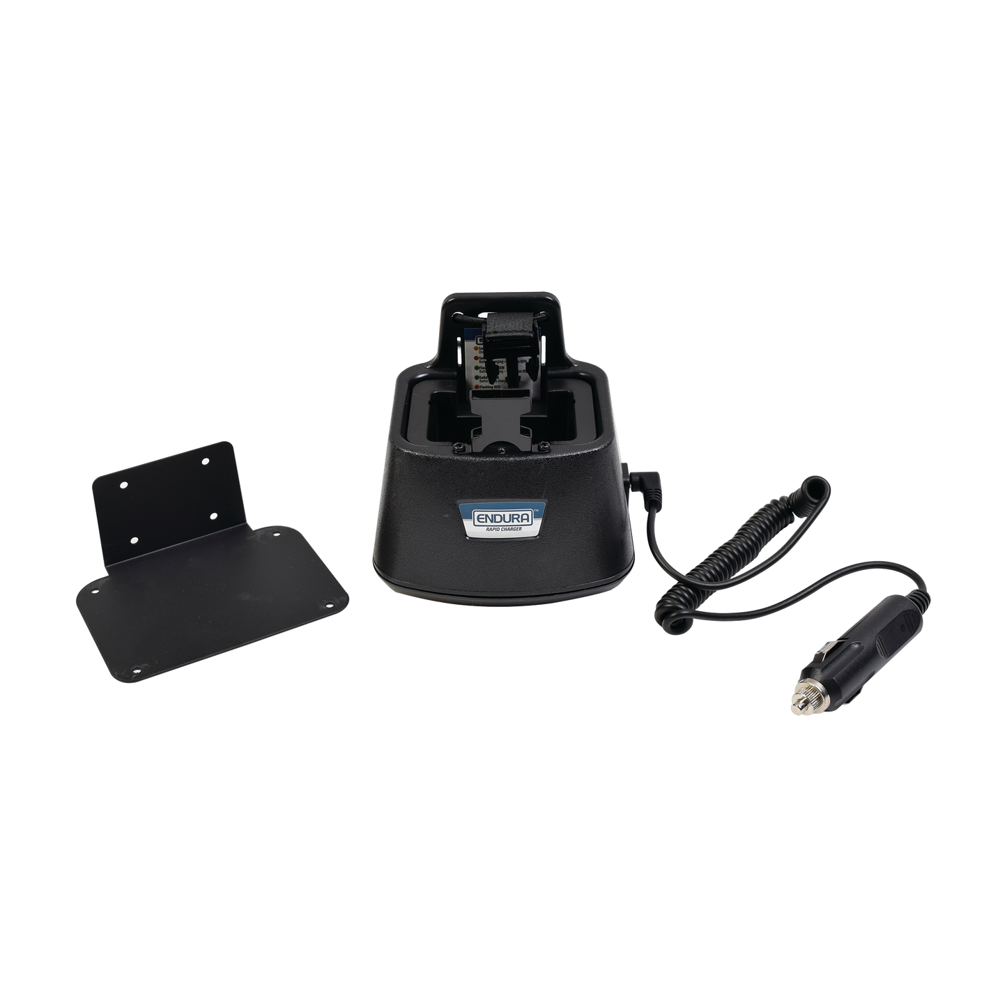 Cargador vehicular ENDURA con tirantes para radio y accesorios de montaje alternativa para el cargador KSC232