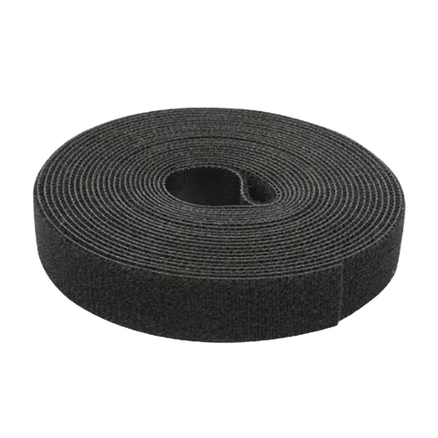 Cinta Autoadherente / de Contacto de Color Negro, Espalda con Espalda (Gancho y Bucle) de 1.6 cm x 25 metros.