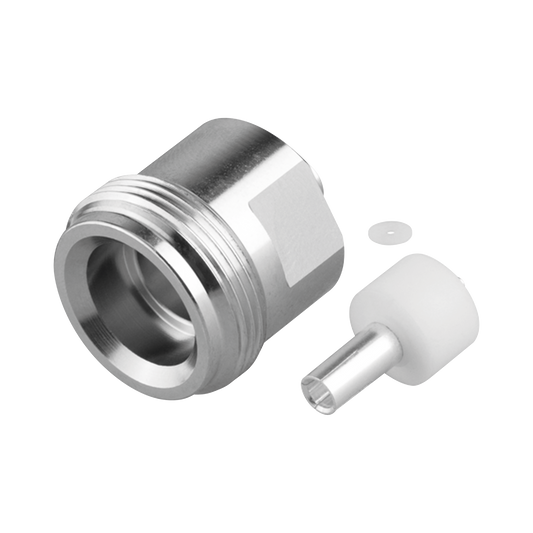 Conector 4.1/9.5 Hembra para Soldar en Cable TFT-402LF, Grupo SR2, Bronce Blanco/ Plata/ Teflón.