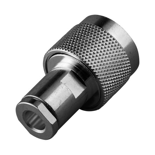 Conector N Macho de Rosca para Cable PROFLEX, Cable Grupo P, Plata/ Oro/ Teflón.