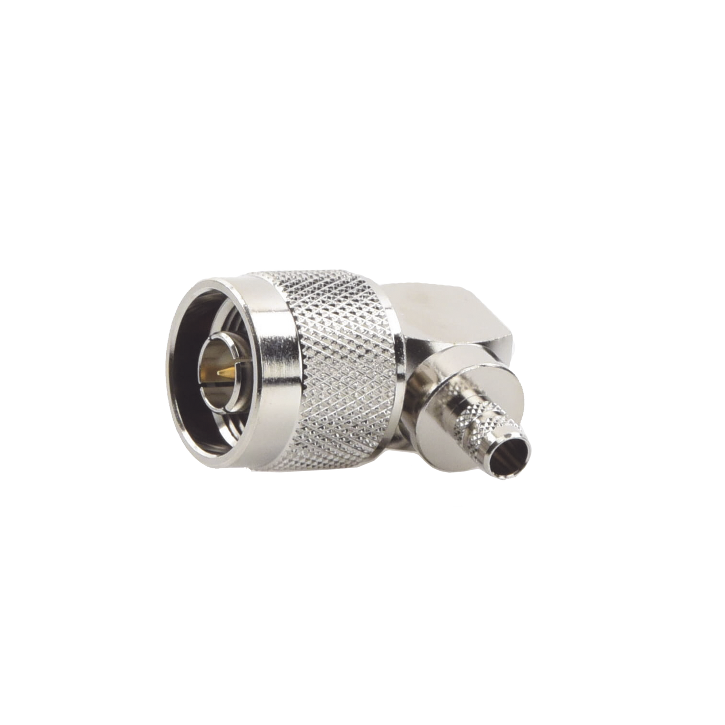 Conector N Macho en A/R de Anillo Plegable para Cables RG-8/X, LMR-240, Níquel/ Oro/ Teflón.