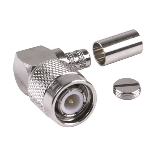 Conector TNC Macho en Ángulo Recto para Cable RG-8/X, LMR-240, Níquel/ Oro/ Teflón.?