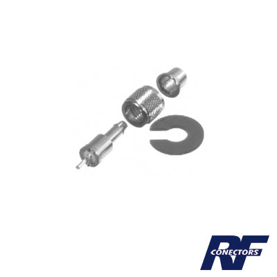 Conector Mini UHF Macho para cables RG-58/U, RG-142/U, Níquel/ Plata/ Teflón.