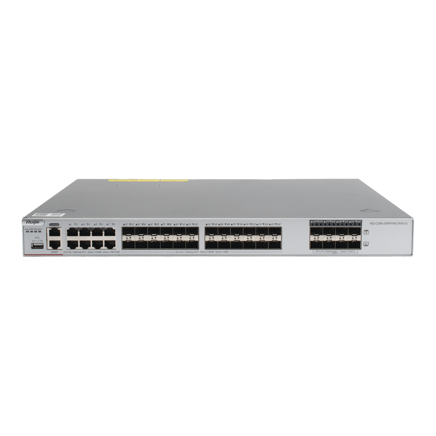 Switch Core Administrable Capa 3 con 8 puertos Gigabit, 24 SFP y 8 SFP+ Combo para fibra 10Gb, gestión gratuita desde la nube.