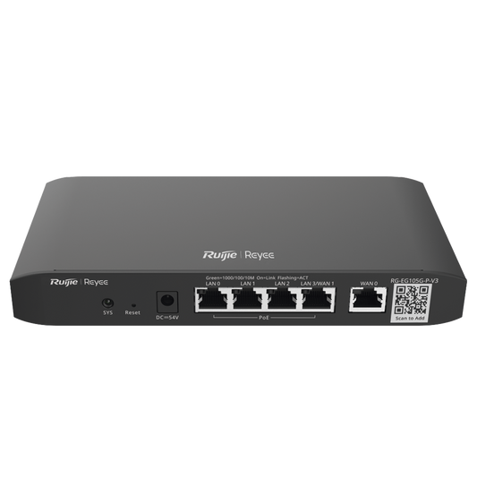 Router Balanceador Administrable Cloud con 3 puertos LAN gigabit, 1 Puerto WAN gigabit y 1 puerto LAN/WAN gigabit configurable, hasta 100 clientes con desempeño de 600 Mbps asimétricos