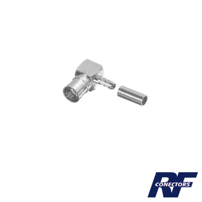 Conector SMB Macho (Plug) en A/R (Pin Hembra), de Anillo Plegable para RG-174/U, Níquel/ Oro/ Teflón.?