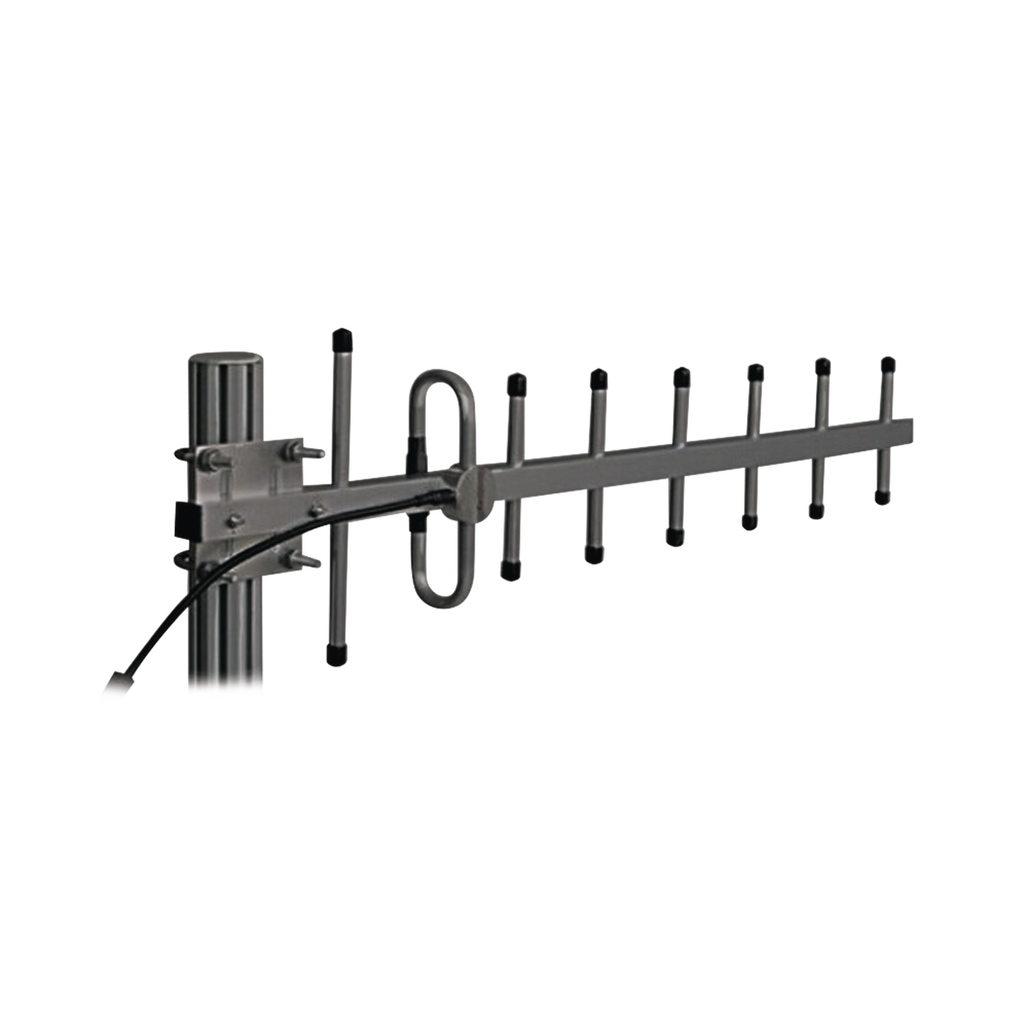 Antena Yagi 440-460 MHz, 10dB Ganancia, Anodizada en Negro, 7 Elementos, N Macho.