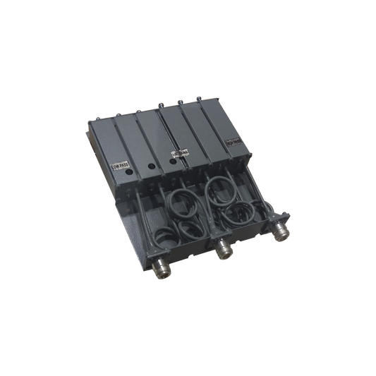 Duplexer SYSCOM en VHF, 6 Cav. 136-148 MHz, 50 Watt, 5 MHz Sep. Rechazo de Banda, N Hembras.