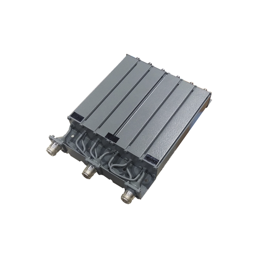 Duplexer SYSCOM en UHF, 6 Cav. 403-430 MHz, 50 Watt, 5 MHz Sep. Rechazo de Banda, N Hembras.