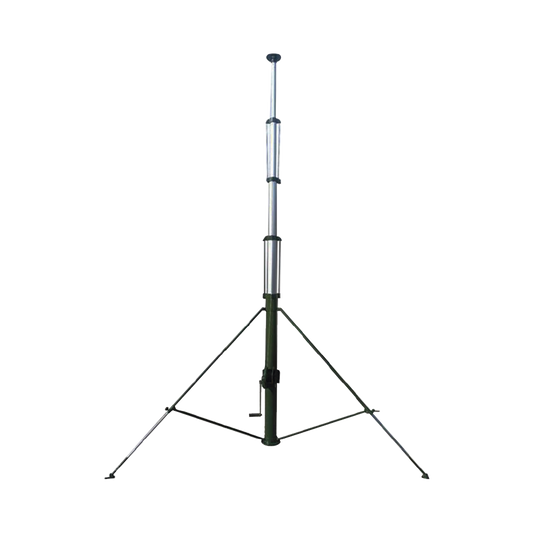 Mástil Telescópico Retraible Manual de 9 metros con Accesorios. Incluye Tripie.
