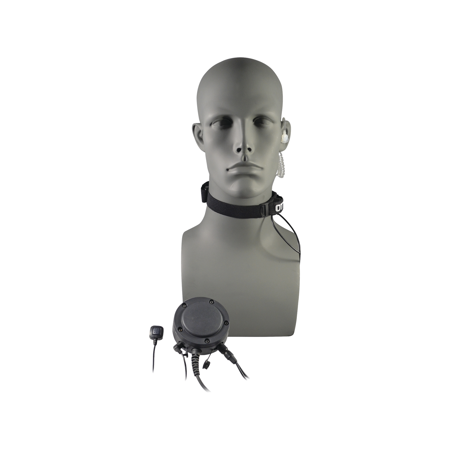 Micrófono de garganta de correa ajustable  con tubo acústico transparente,  con PTT grande con entrada para PTT de anillo  para radios Motorola GP300/ DEP450 Y HYTERA SERIES TC500/600/700, PD506