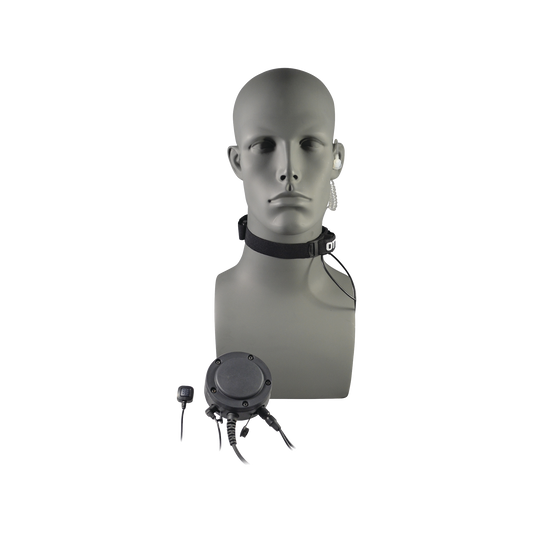 Micrófono de garganta de correa ajustable  con tubo acústico transparente,  con PTT grande con entrada para PTT de anillo  para radios Motorola GP300/ DEP450 Y HYTERA SERIES TC500/600/700, PD506