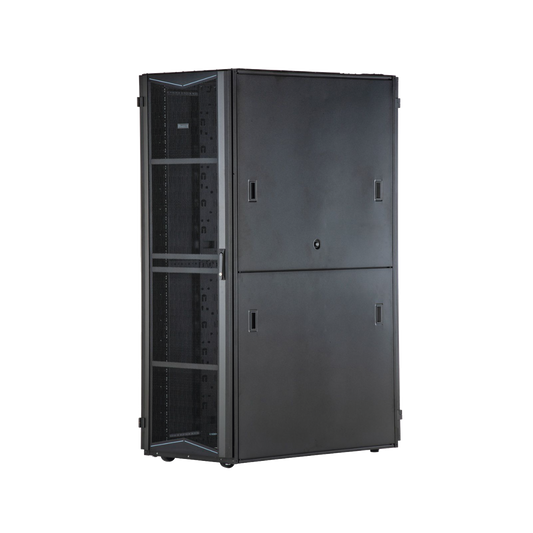 Gabinete FlexFusion para Centros de Datos, 42 UR, 800 mm de Ancho, 1070 mm de Profundidad, Fabricado en Acero, Color Negro